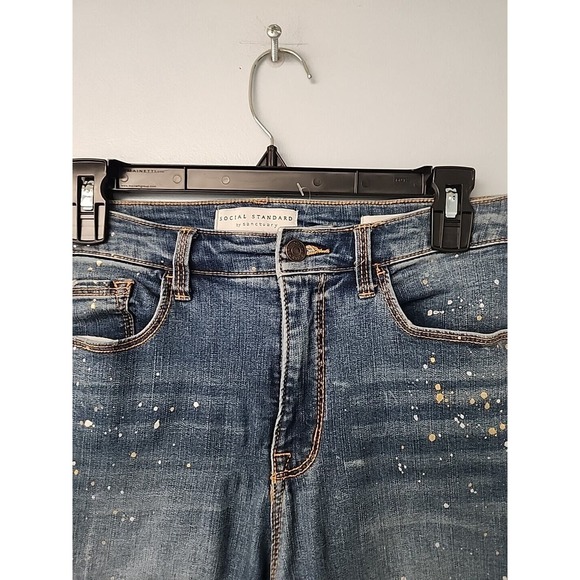 Sanctuary Social Standard Womens‎ Denim Sparkle Splatter Jean 8/29 - Picture 4 of 10